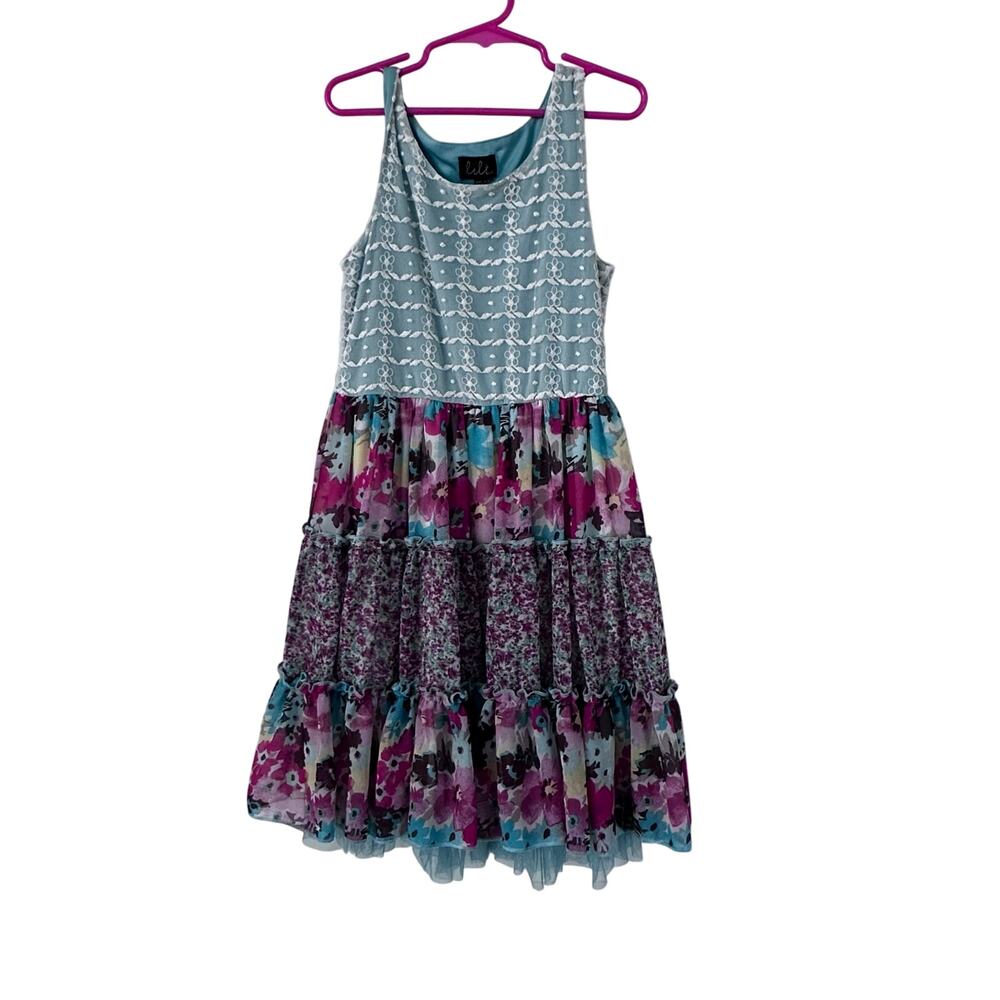 Lilt Size 8 Party Dress Sleeveless Lace Overlay